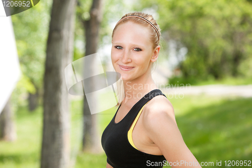Image of Close-up of a smiling woman
