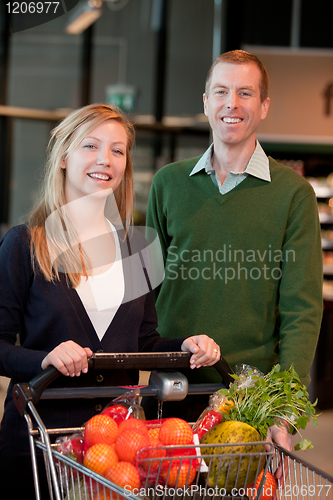 Image of Grocery Store Couple Portrait