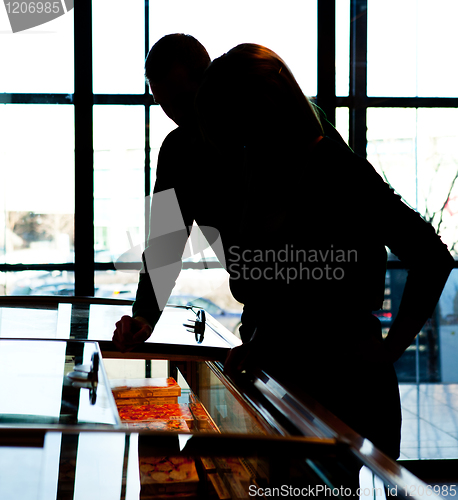Image of Supermarket Silhouette of Couple