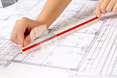 Image of Scale Ruler on Blueprints