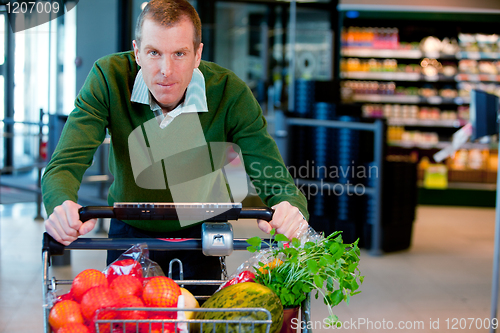 Image of Portrait of a Man in Supermarket