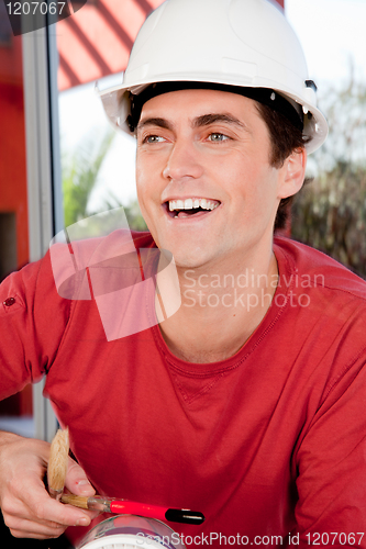 Image of Man with White Hard Hat