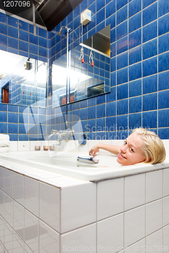 Image of Woman in a Spa Bath