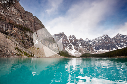 Image of Calm water and mountain range