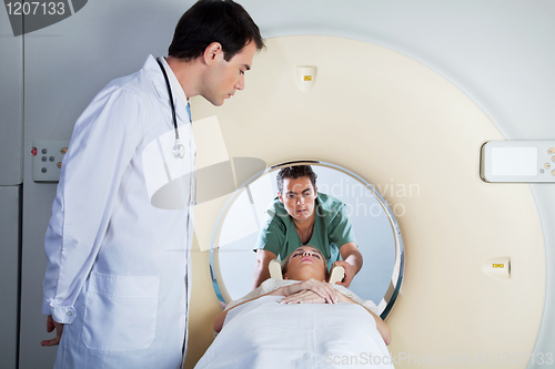 Image of Woman going through diagnostic test