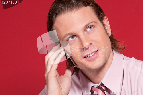 Image of Businessman talking over the cellphone
