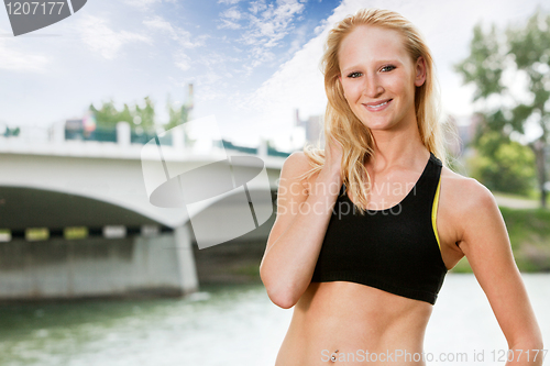 Image of Portrait of woman in sportswear