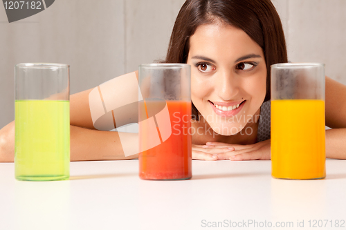 Image of Three Science Beakers with Liquid