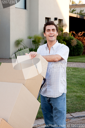 Image of Man with Moving Boxes