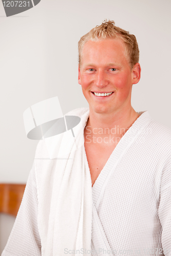 Image of Man in Bathrobe