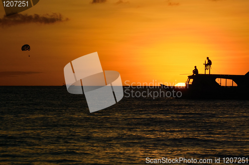 Image of Ocean sunset landscape