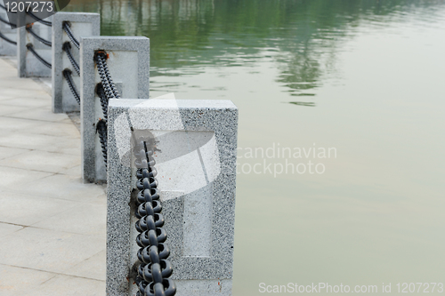 Image of Handrail by the lake