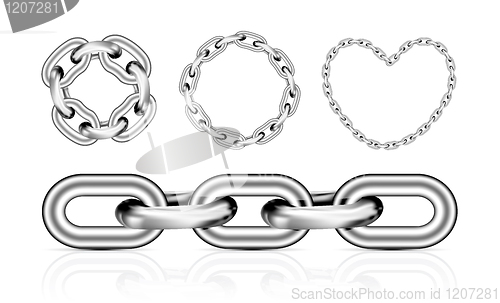 Image of Collection of metal chain parts