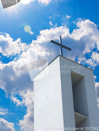 Image of Cross on Christian Church Under Blue Sky