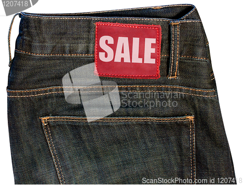Image of Jeans with Sale Sign