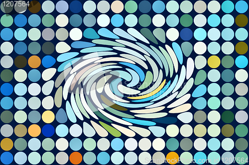 Image of colorful dots vortex