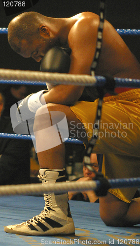 Image of a boxer prays