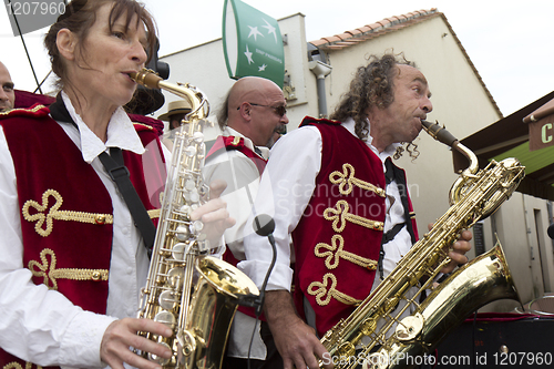 Image of Brass band in the street.