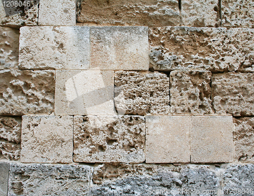 Image of Greece. Rhodos island. Abstract old stone wall