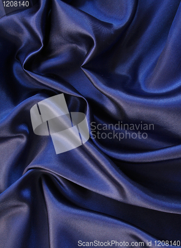 Image of Smooth elegant dark blue silk as background 