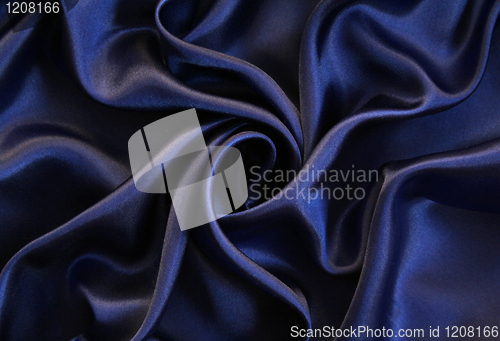 Image of Smooth elegant dark blue silk as background 