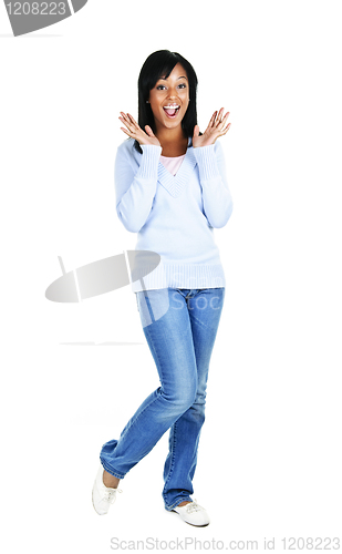 Image of Excited young woman