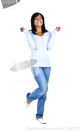 Image of Excited young woman