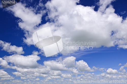 Image of Blue sky with white clouds