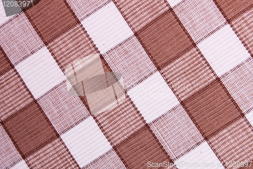 Image of Linen white and brown fabric as background 