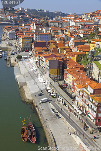 Image of Portugal. Porto city. View of Douro river embankment 