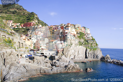 Image of Italy. Cinque Terre. Colorful Manarola village 