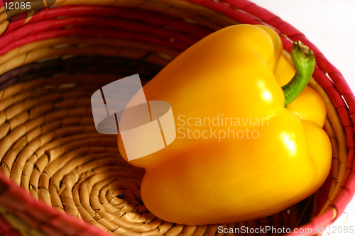 Image of Lone Pepper in Basket