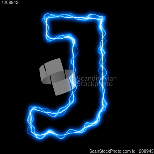 Image of electric lightning letter or font