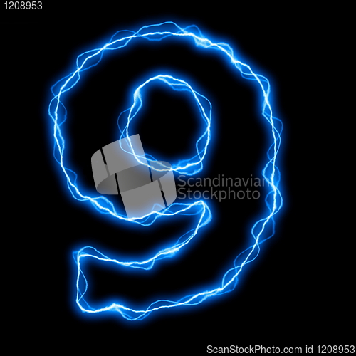 Image of electric lightning letter or font