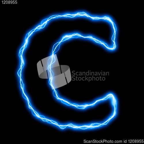 Image of electric lightning letter or font