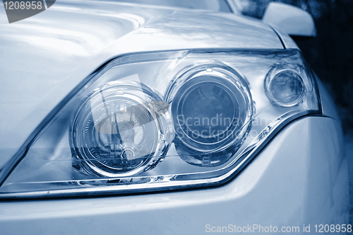 Image of headlight of a car