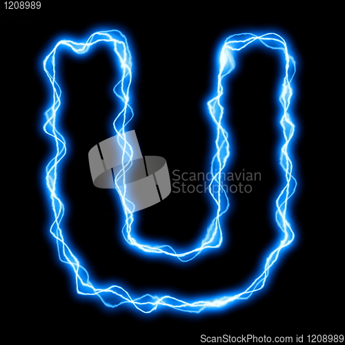 Image of electric lightning letter or font