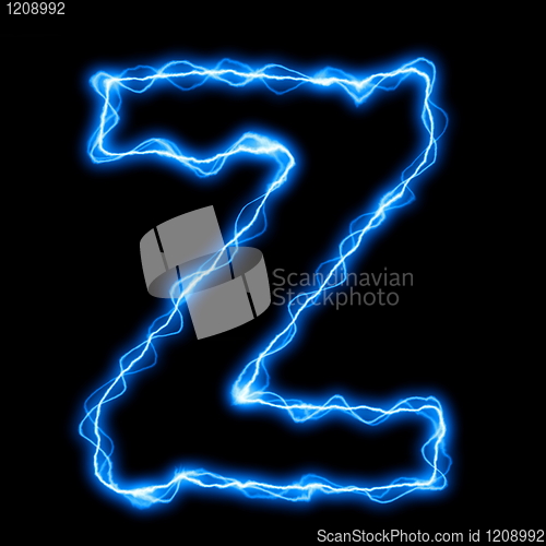 Image of electric lightning letter or font