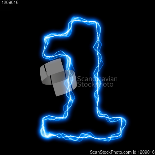 Image of electric lightning letter or font