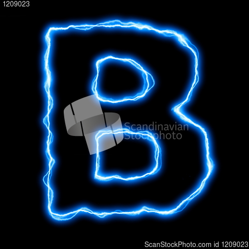 Image of electric lightning letter or font