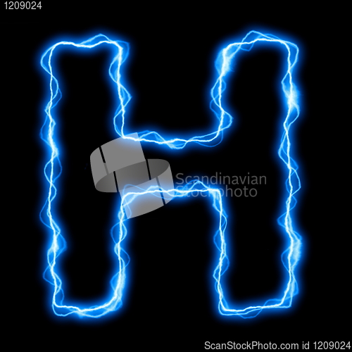 Image of electric lightning letter or font