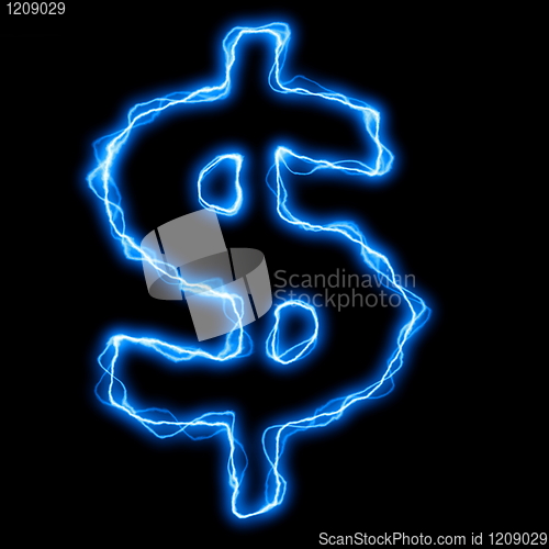 Image of electric lightning letter or font