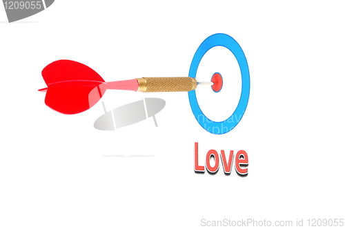 Image of love concept with dart arrow