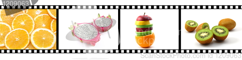 Image of film strip with fruit collection
