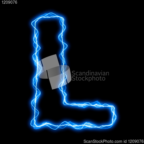 Image of electric lightning letter or font