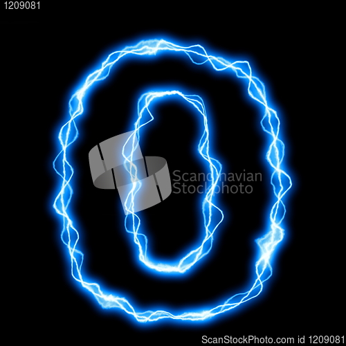 Image of electric lightning letter or font