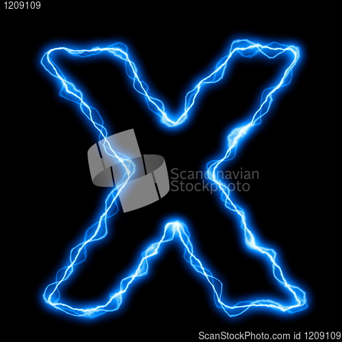 Image of electric lightning letter or font