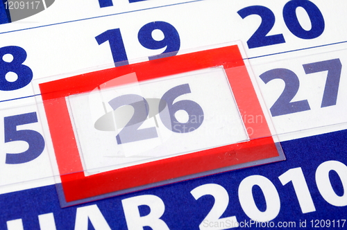 Image of 26 calendar day