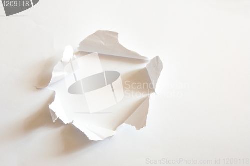 Image of hole in paper