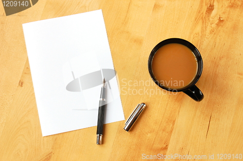 Image of business still life with copyspace